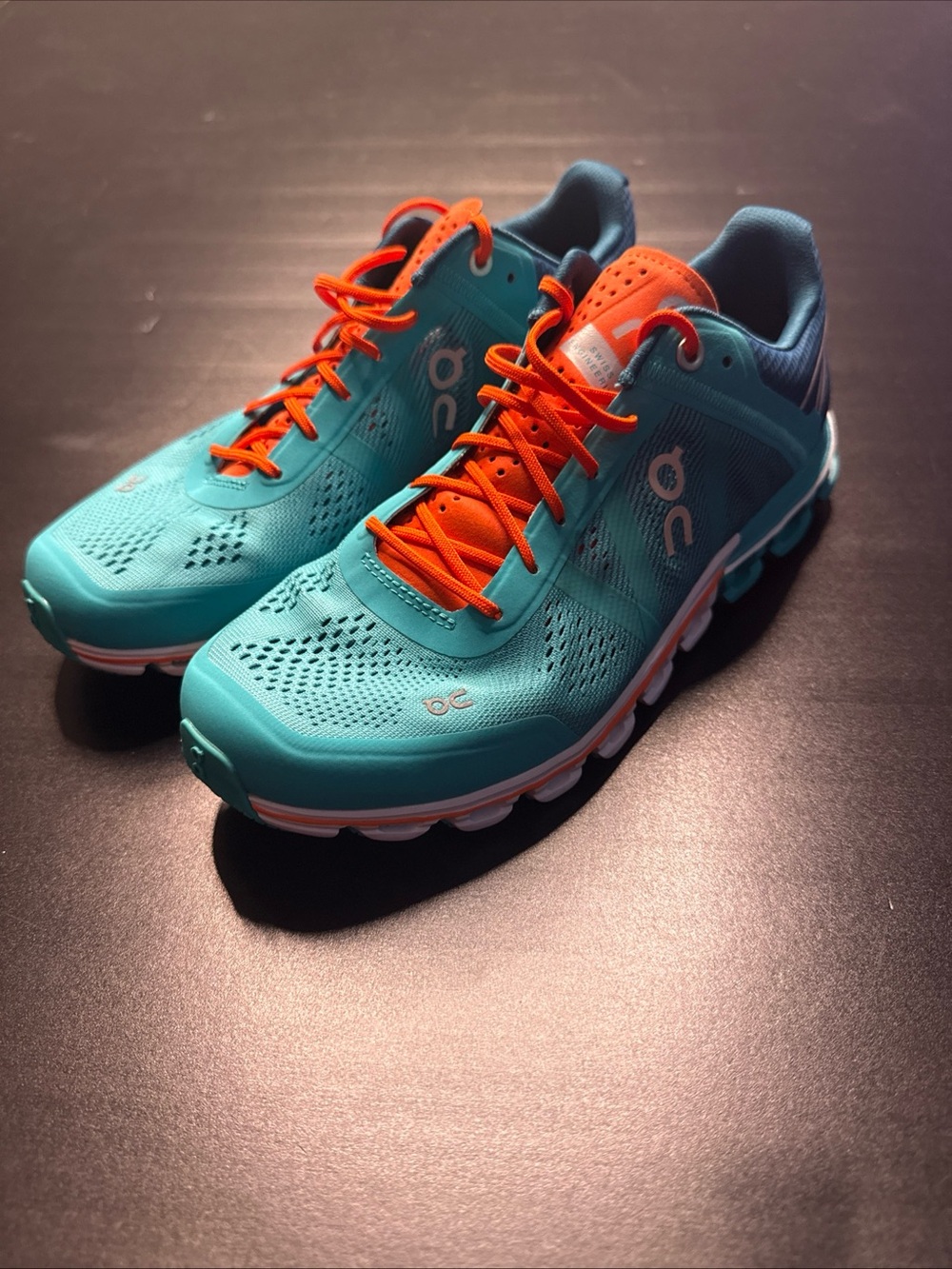 On Running Women’s Athletic Shoes in Teal and Orange - Picture 2 of 11